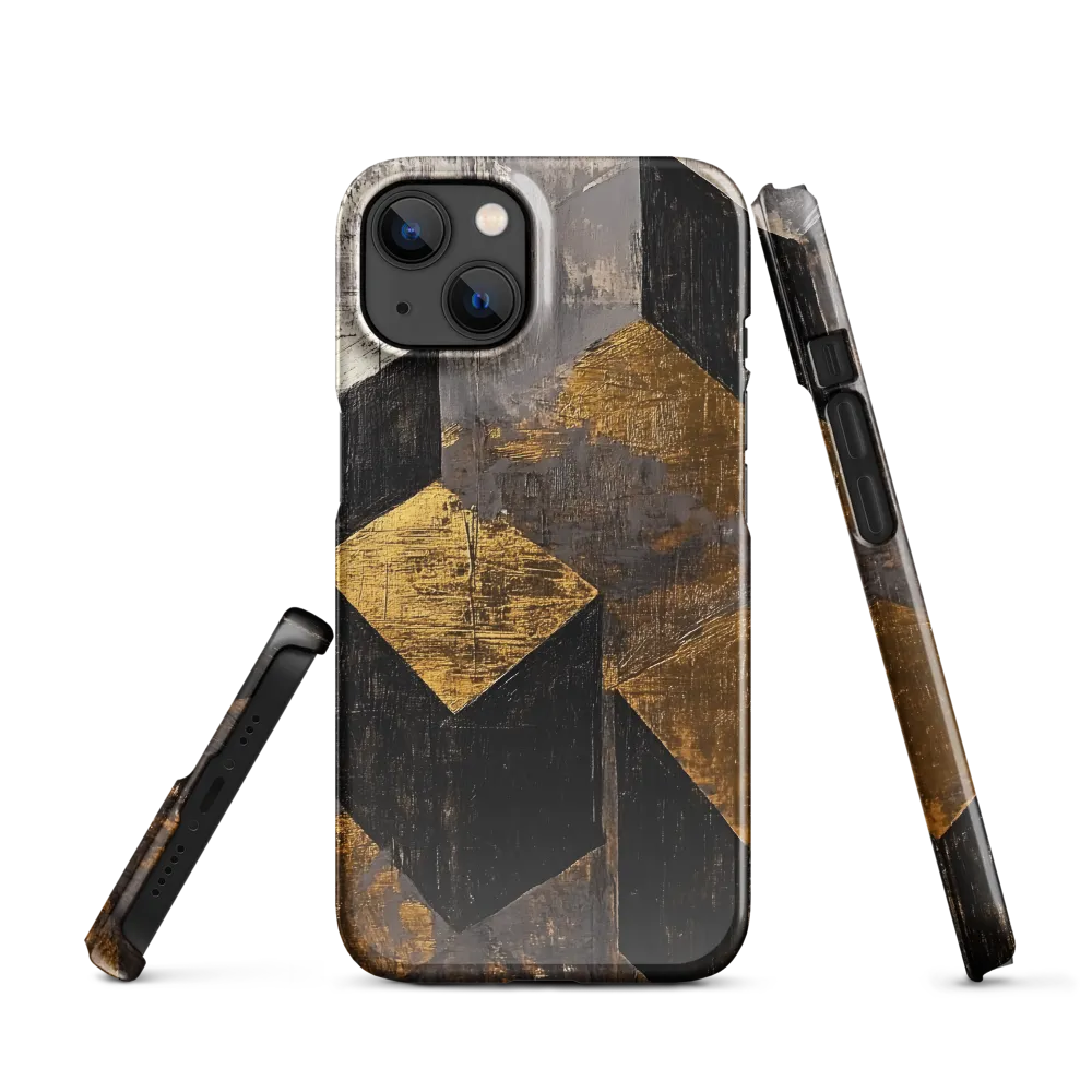 Geometric Harmony in Gold and Black | Phone Case |  13 | Snap Case | Glossy
