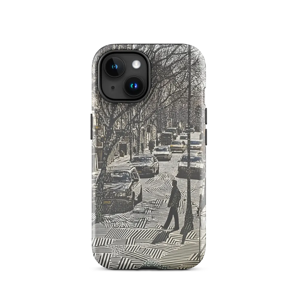 Urban Solitude: A Geometric Journey | Phone Case |  15 | Tough Case | Glossy