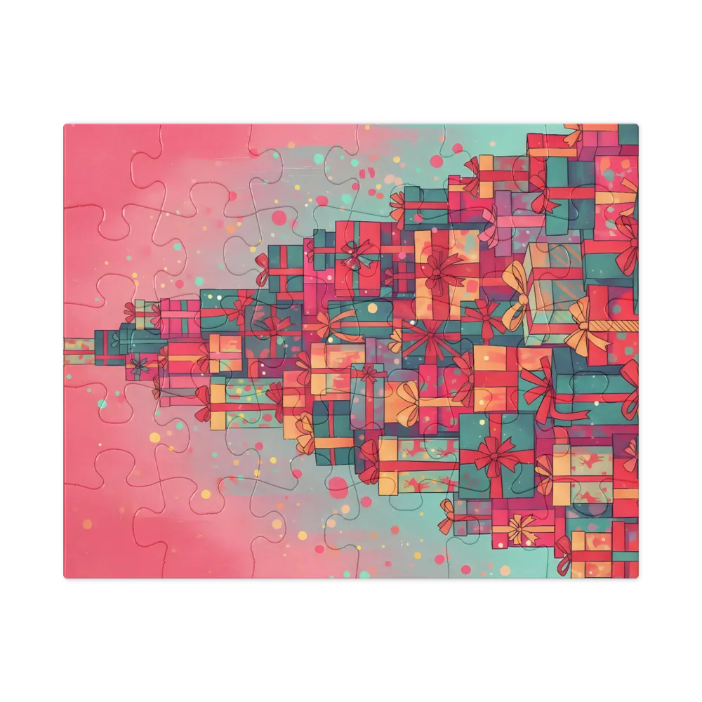 Pyramid of Presents 
 Jigsaw Puzzle in Tin Box