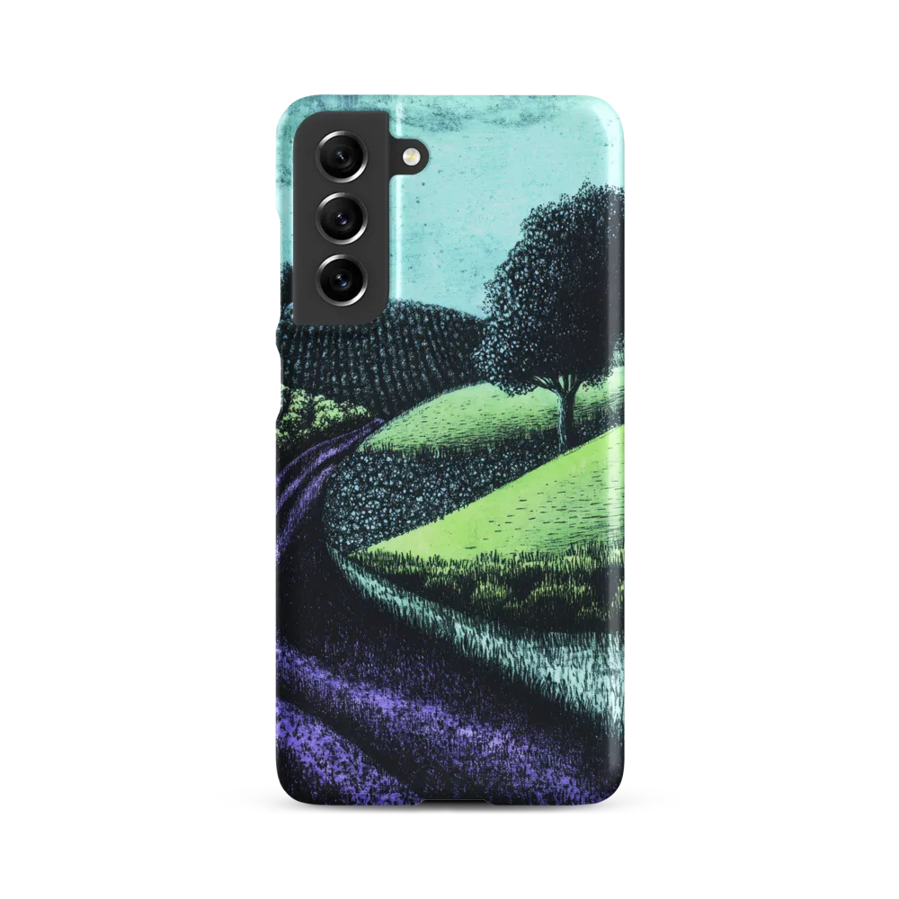 Winding Serenity: A Modern Landscape | Phone Case |  S21 FE | Snap Case | Matte