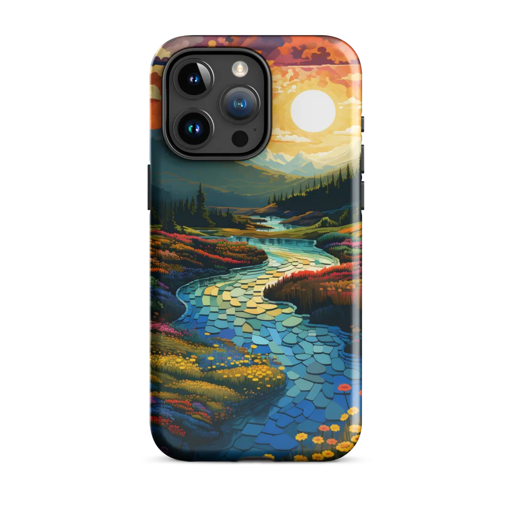 Serenity in Sunset: A Winding River's Embrace