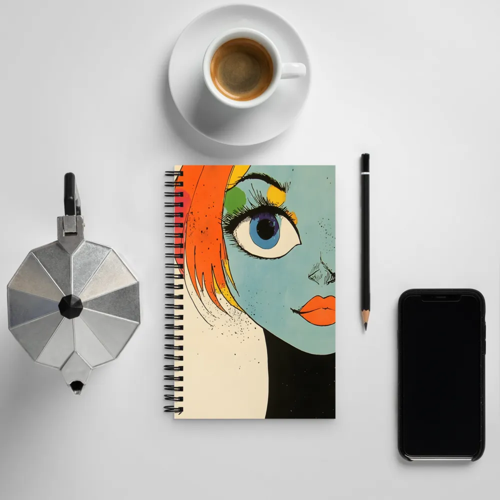 Vivid Expressions: A Portrait in Blue | Spiral Notebook