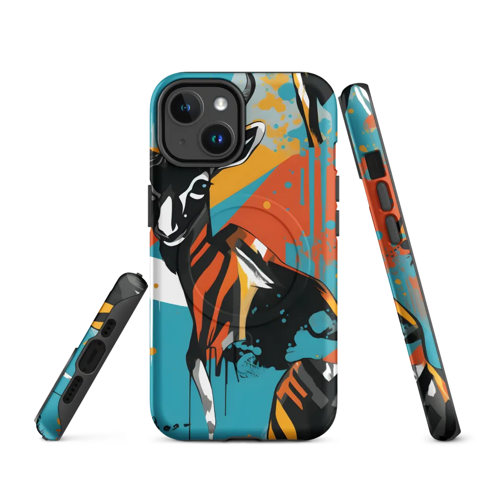Dynamic Antelope in Vivid Abstract