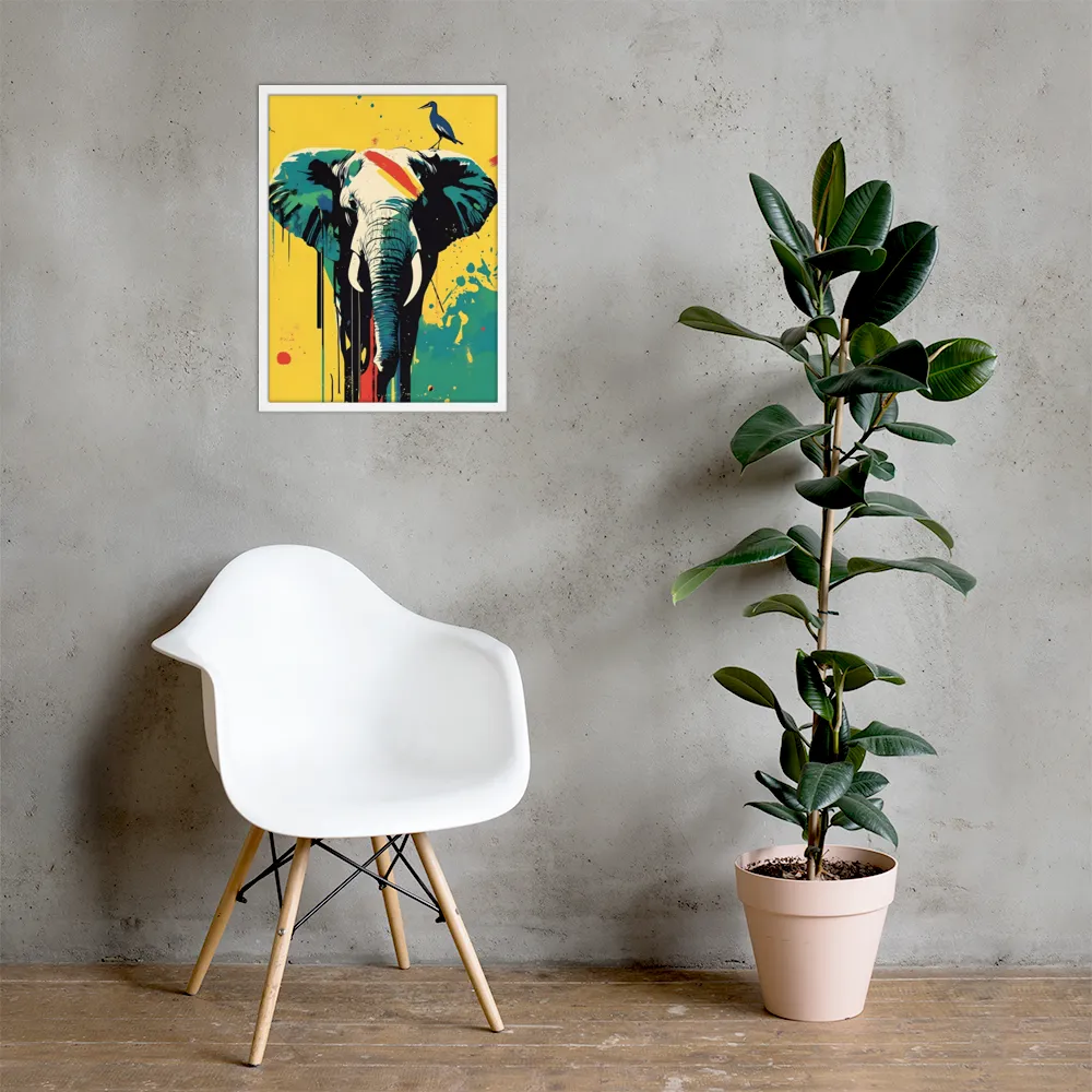 Elegance of the Wild: A Colorful Harmony | Poster with White Frame | 18″×24″
