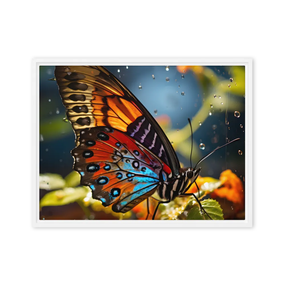 Dance of Colors: The Butterfly's Elegance | Canvas with White Frame | 18″×24″