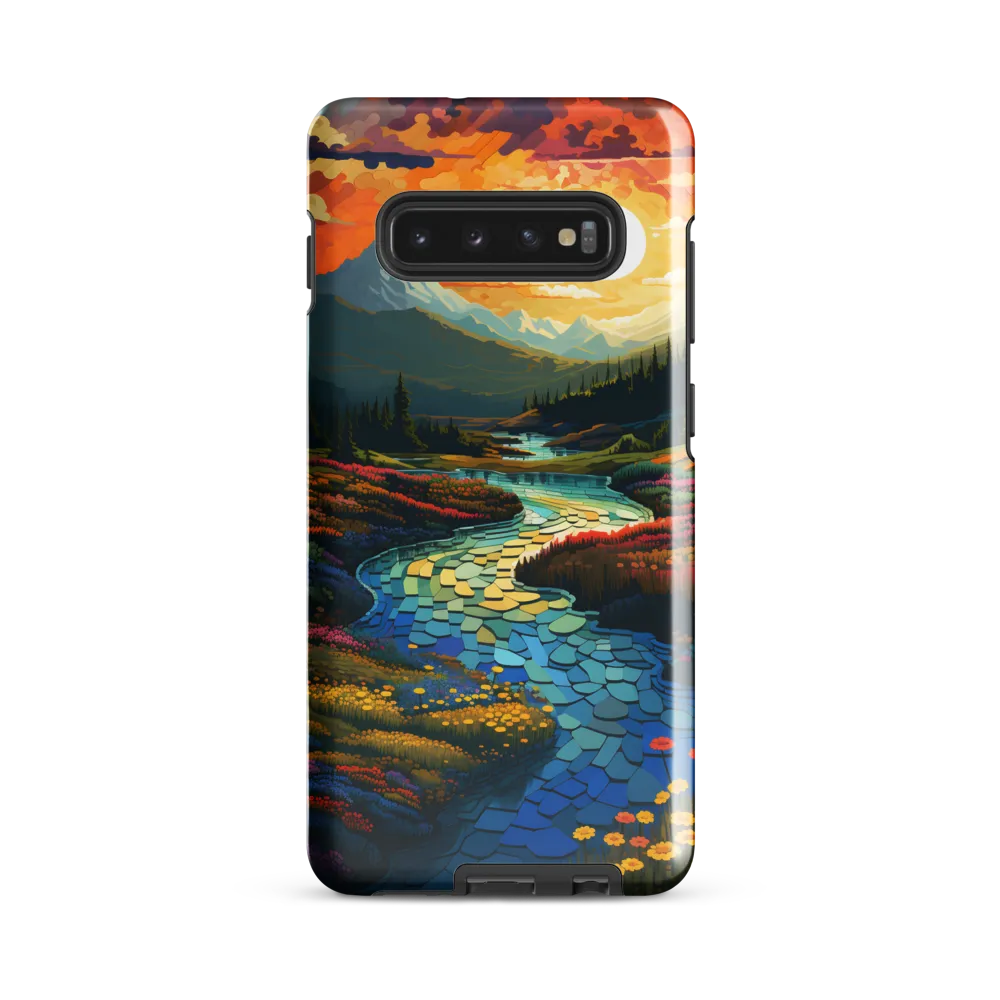 Serenity in Sunset: A Winding River's Embrace | Phone Case |  S10 Plus | Tough Case | Glossy