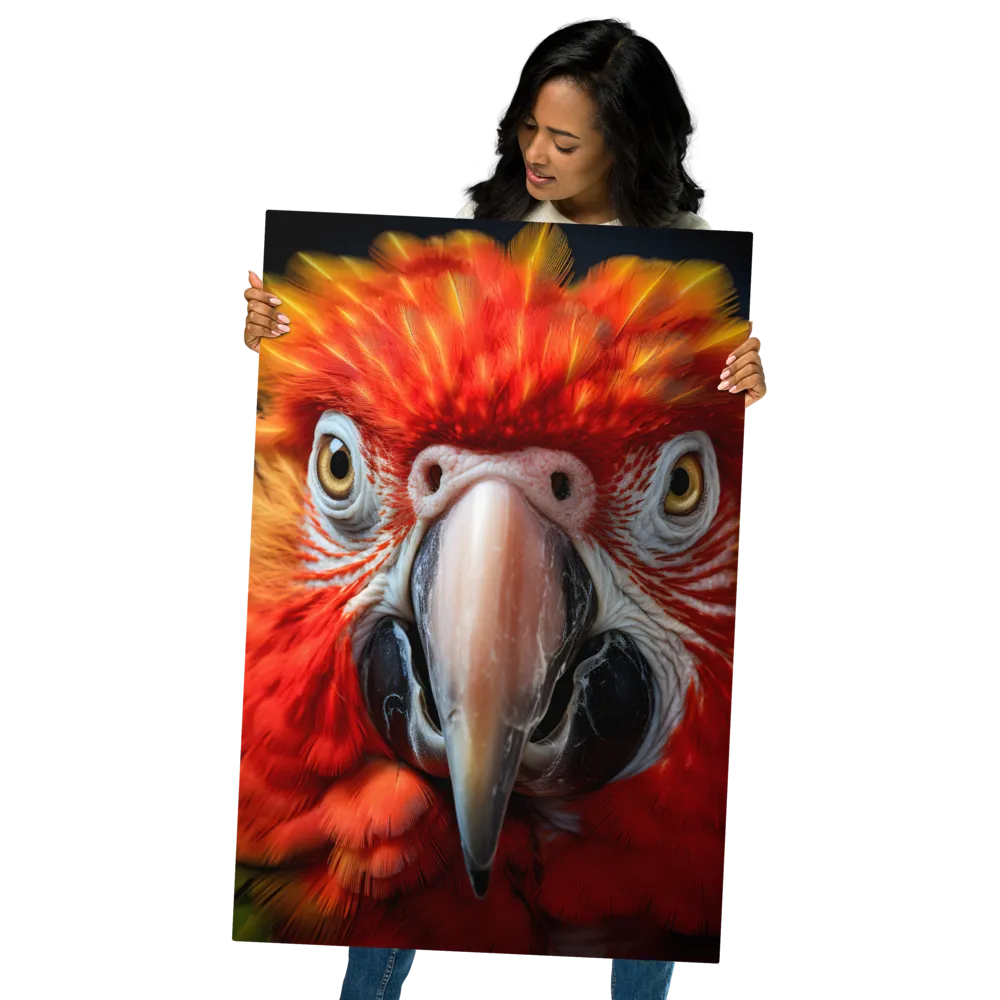 The Fiery Gaze of the Parrot | Metal Print | 24″×36″