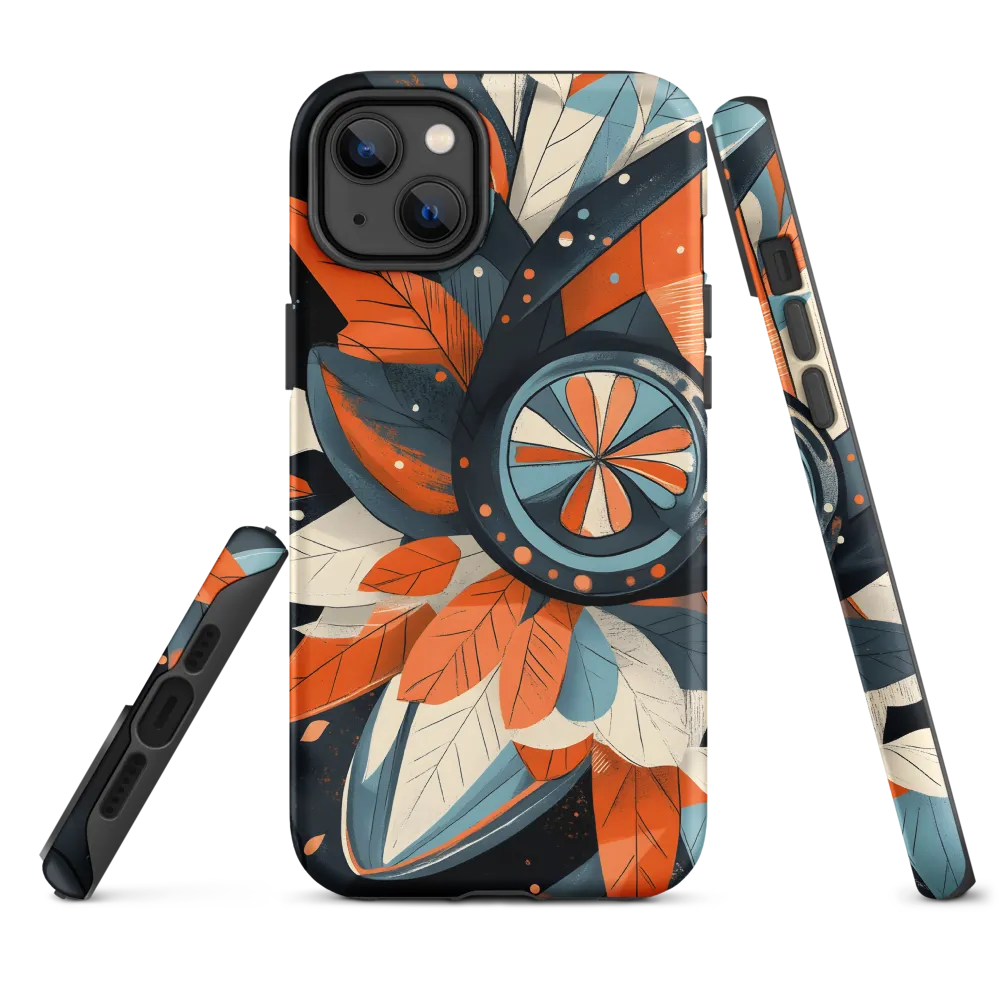Floral Symphony in Orange and Teal