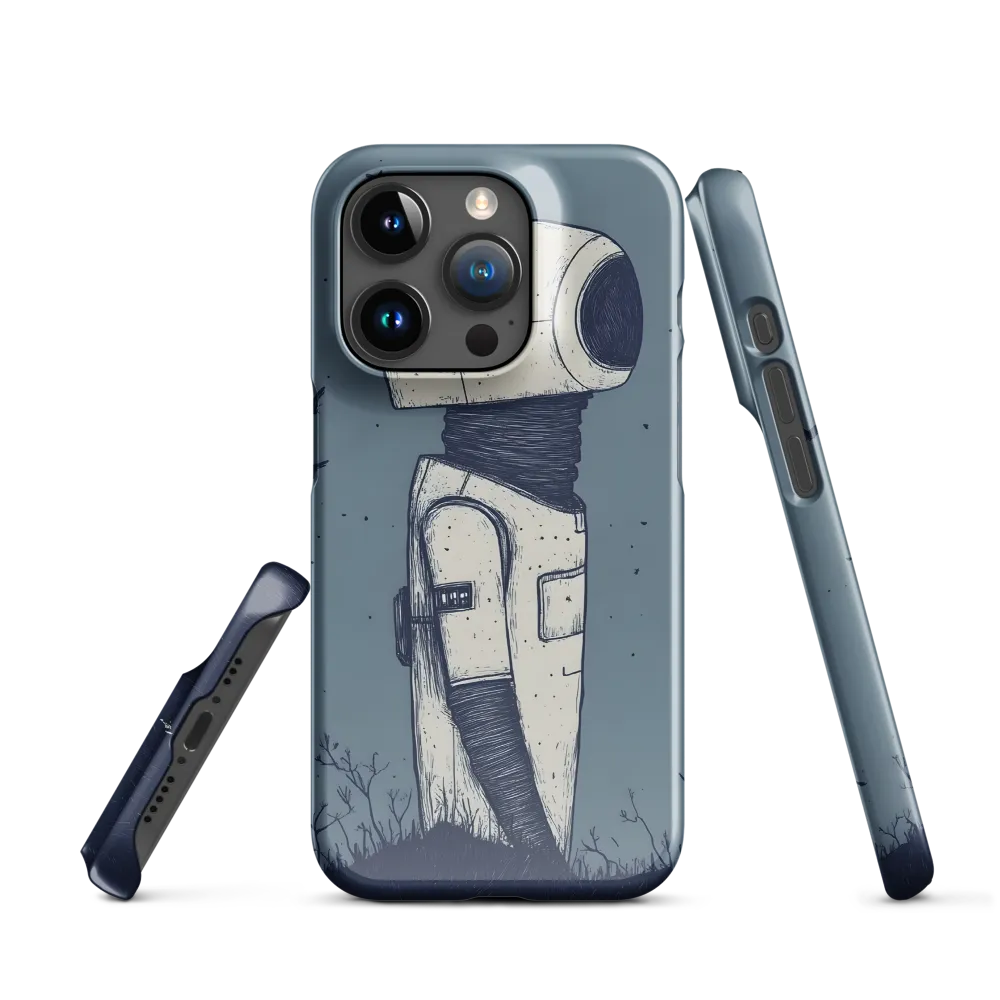 Contemplative Robot in a Barren Landscape | Phone Case |  15 Pro | Snap Case | Glossy