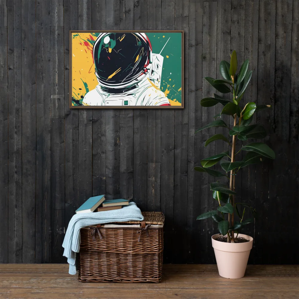 Galactic Explorer: A Modern Odyssey | Canvas with Brown Frame | 20″×30″