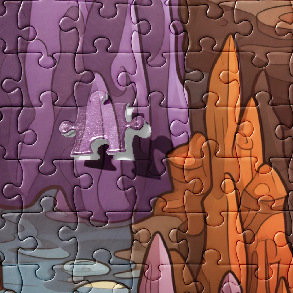 Vibrant Rockscape: A Digital Odyssey | Jigsaw Puzzle | 252/520 pieces