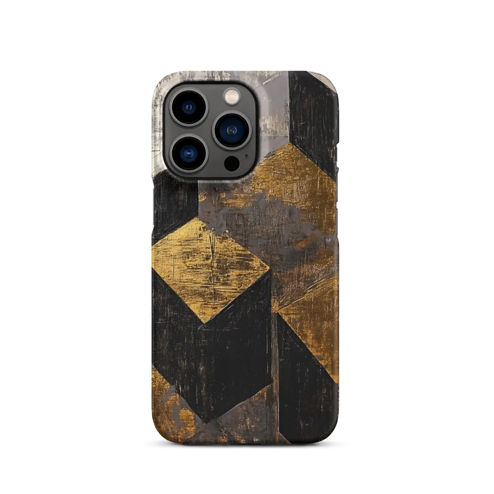 Geometric Harmony in Gold and Black | Phone Case |  13 Pro | Snap Case | Matte