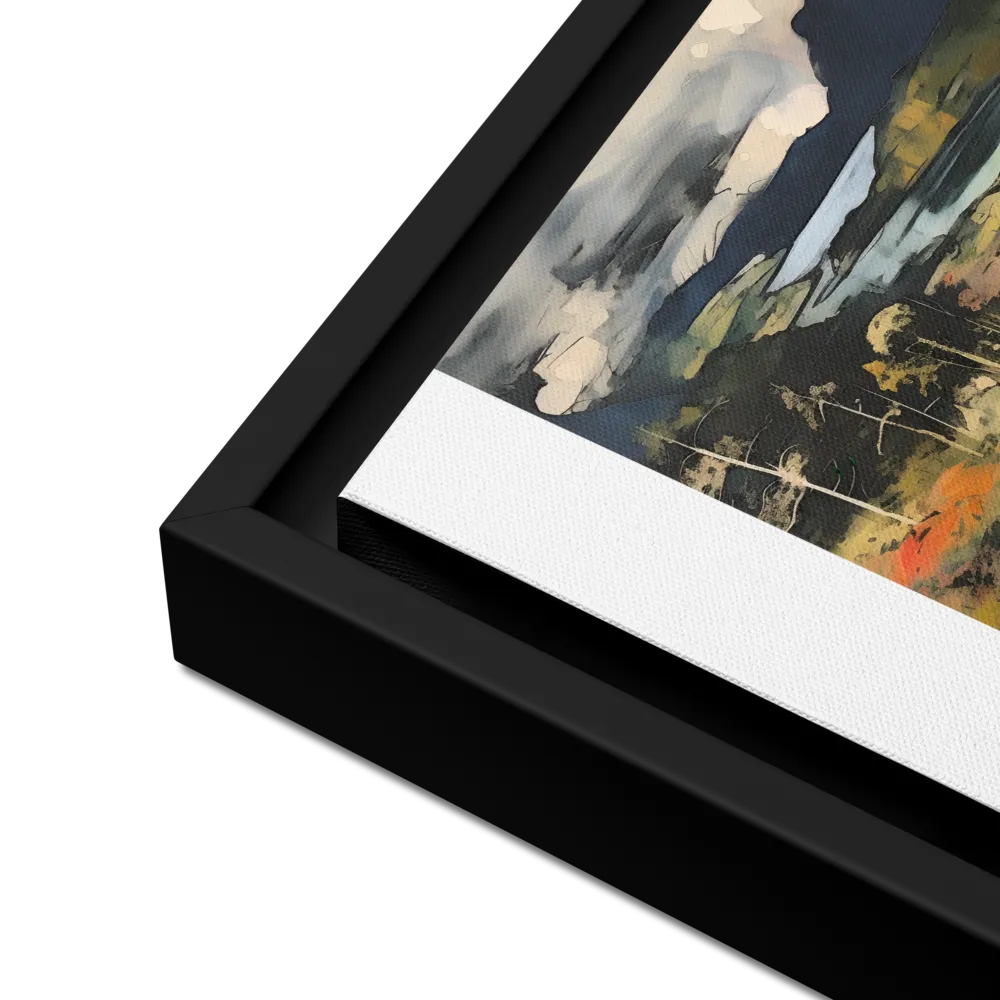 Harmony of Nature: An Abstract Journey | Canvas with Black Frame | 12″×16″