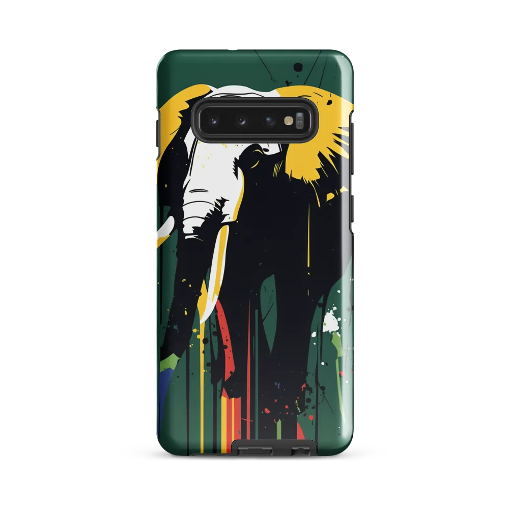 Majestic Minimalism: The Colorful Elephant | Phone Case |  S10 Plus | Tough Case | Glossy