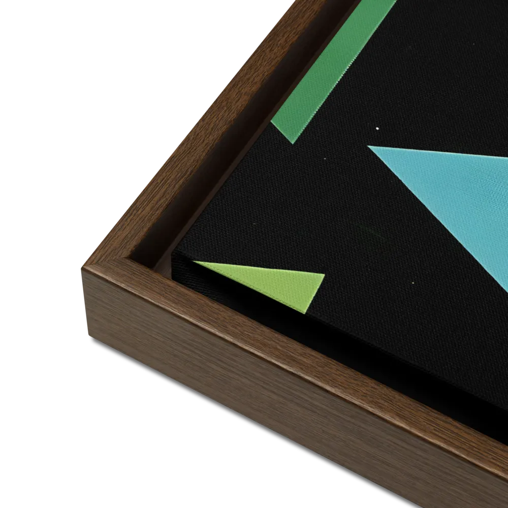 Geometric Harmony in Color | Canvas with Brown Frame | 16″×20″