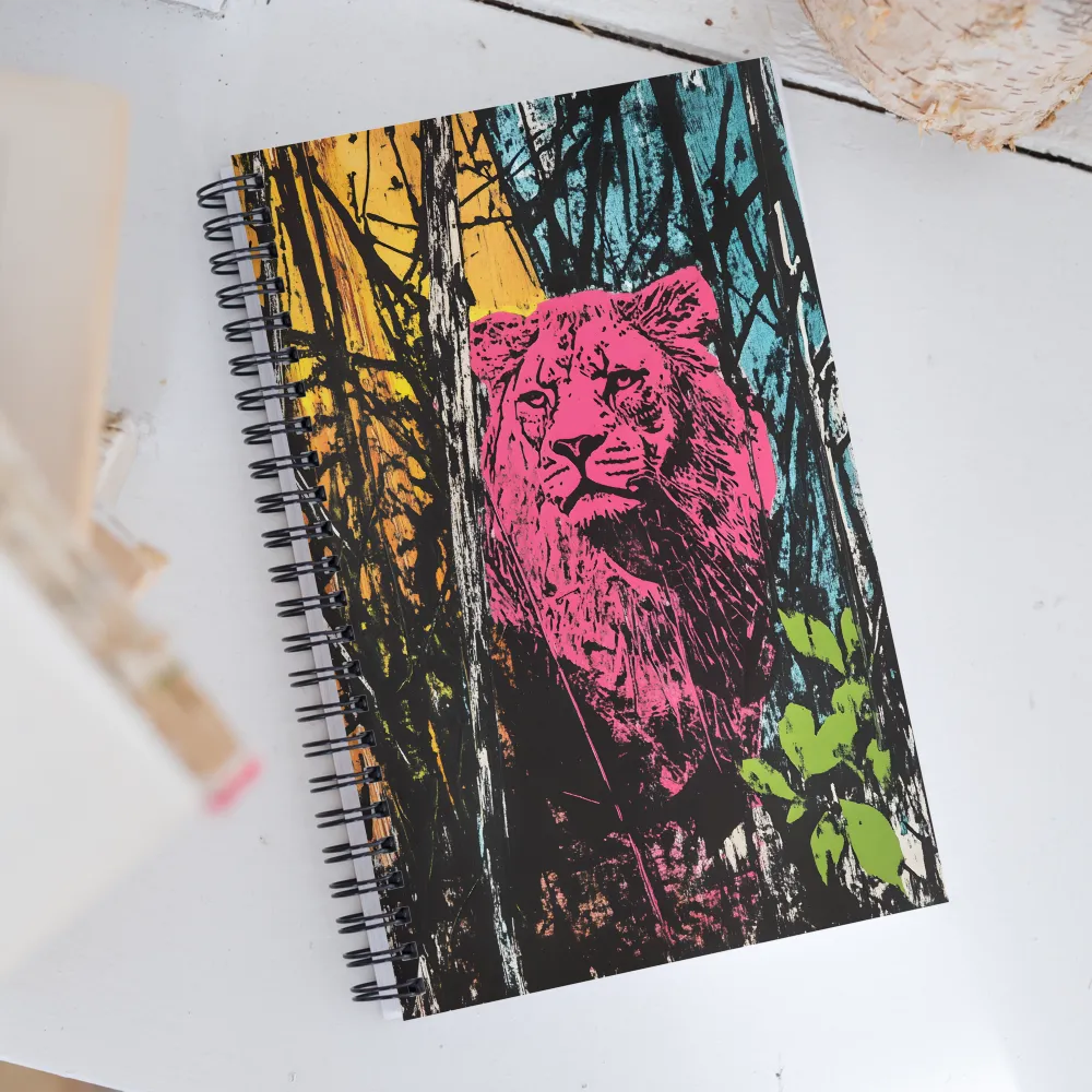 Fierce Vibrance: The Pink Lion | Spiral Notebook