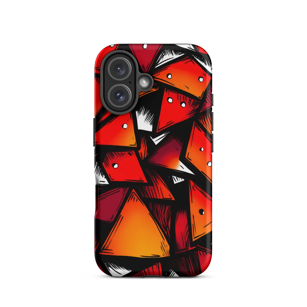 Dynamic Geometry of Red and Orange | Phone Case |  16 | Tough Case | Matte