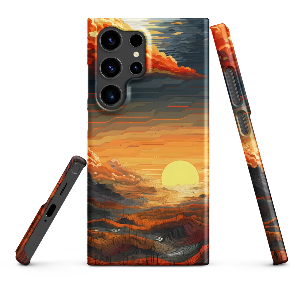 Ethereal Sunset: A Serene Landscape in Flowing Forms | Phone Case |  S24 Ultra | Snap Case | Matte