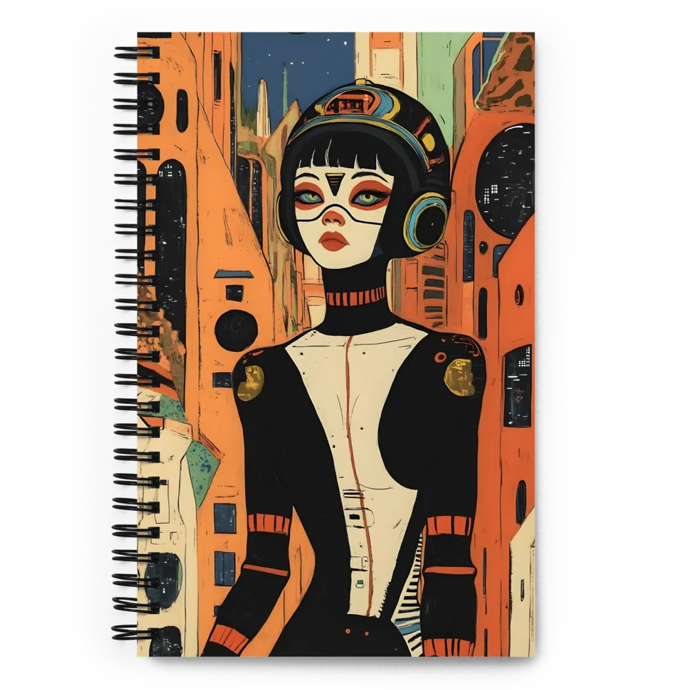 Futuristic Portrait of a Woman | Spiral Notebook