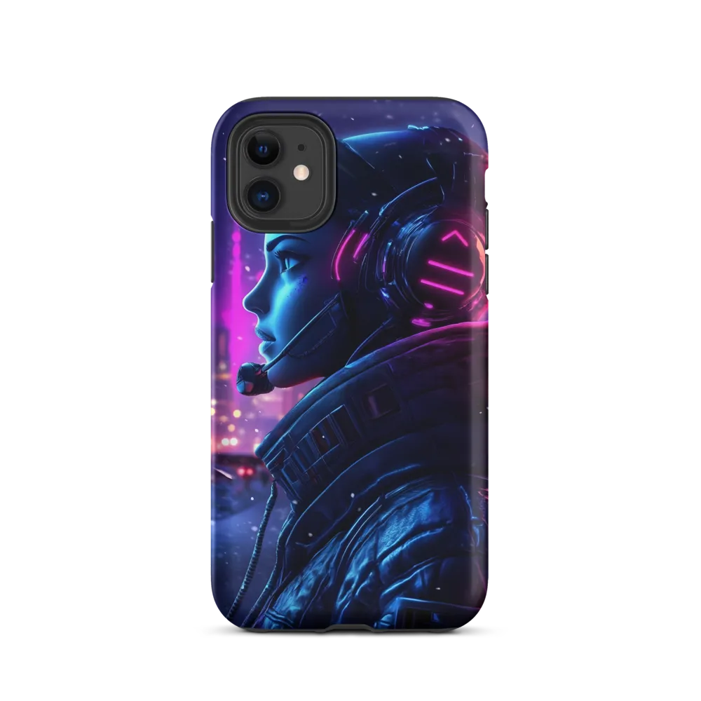 Dystopian Elegance: Cyberpunk Figure in Neon