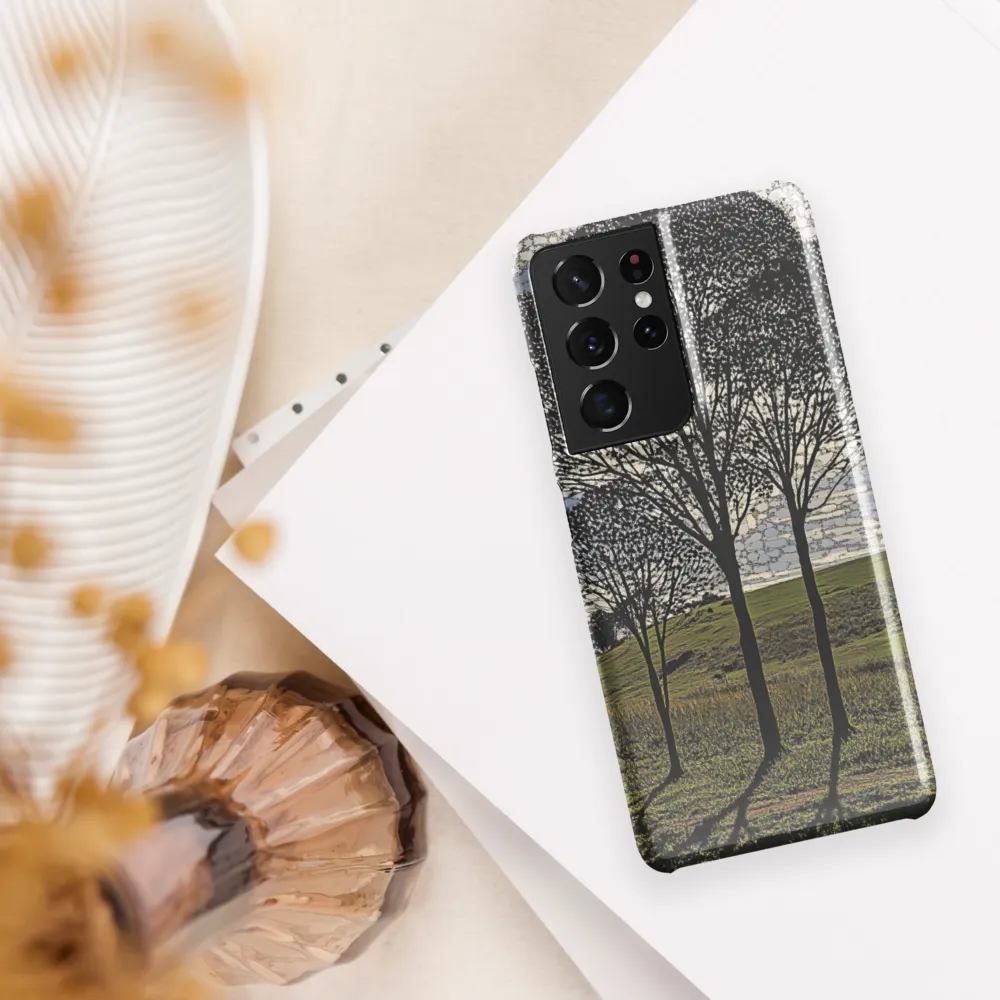 Tranquil Shadows: A Silhouette of Nature | Phone Case |  S21 Ultra | Snap Case | Glossy