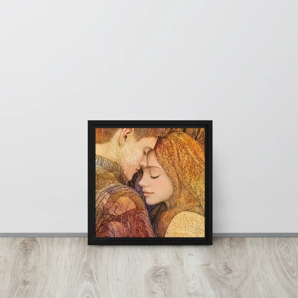 Embrace of Autumn | Canvas with Black Frame | 12″×12″