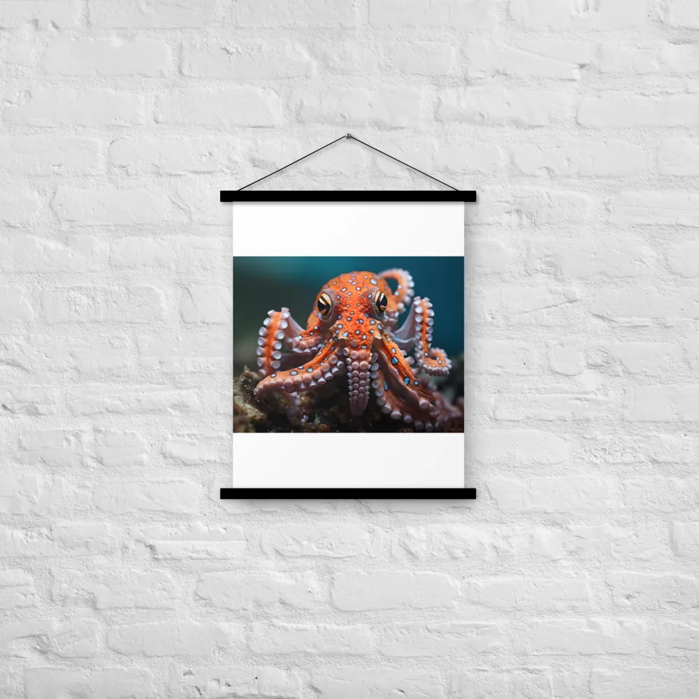 Curiosity of the Deep: The Orange Octopus | Poster With Black Wood Hanger | 18″×24″