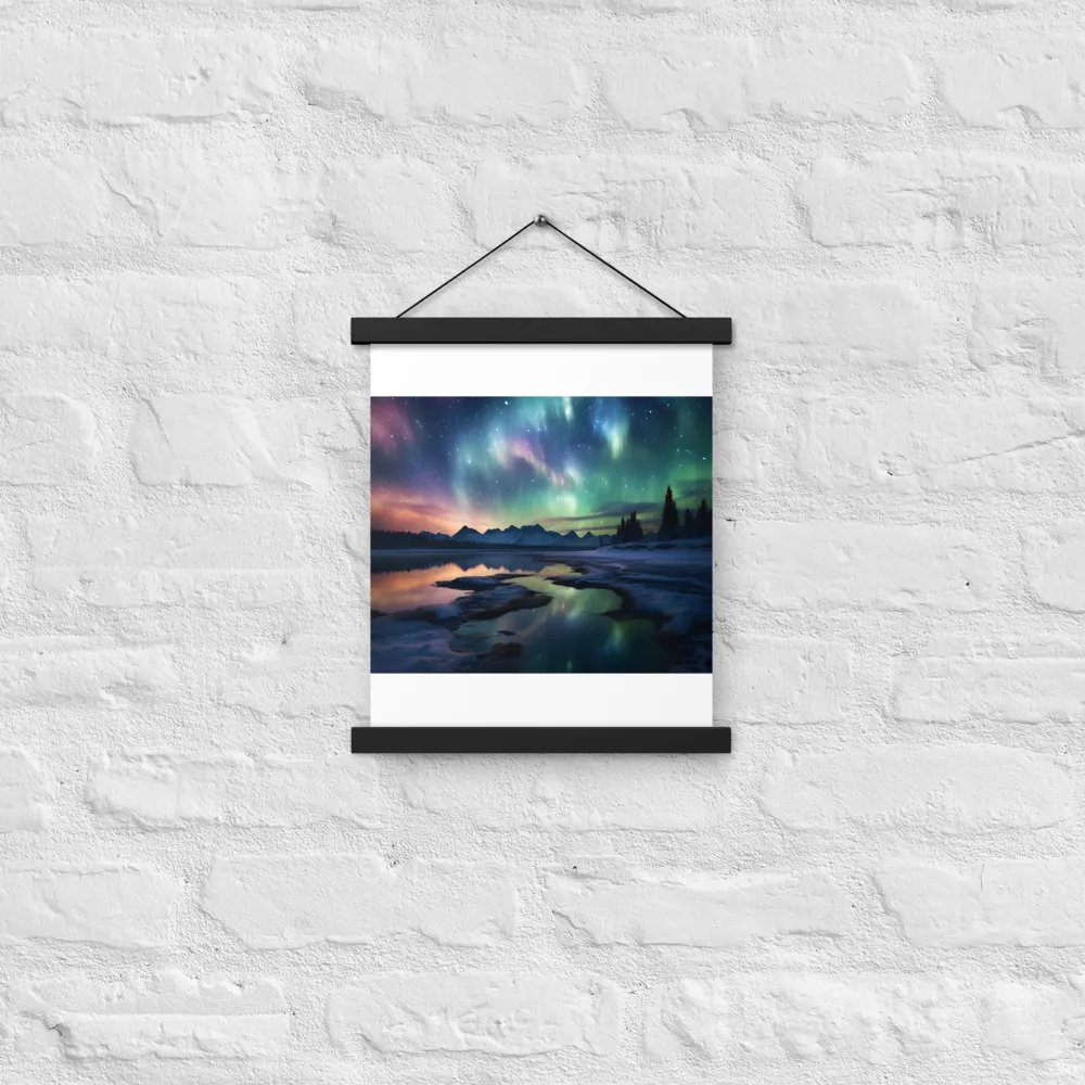 Ethereal Aurora: A Night Under the Stars | Poster With Black Wood Hanger | 11″×14″