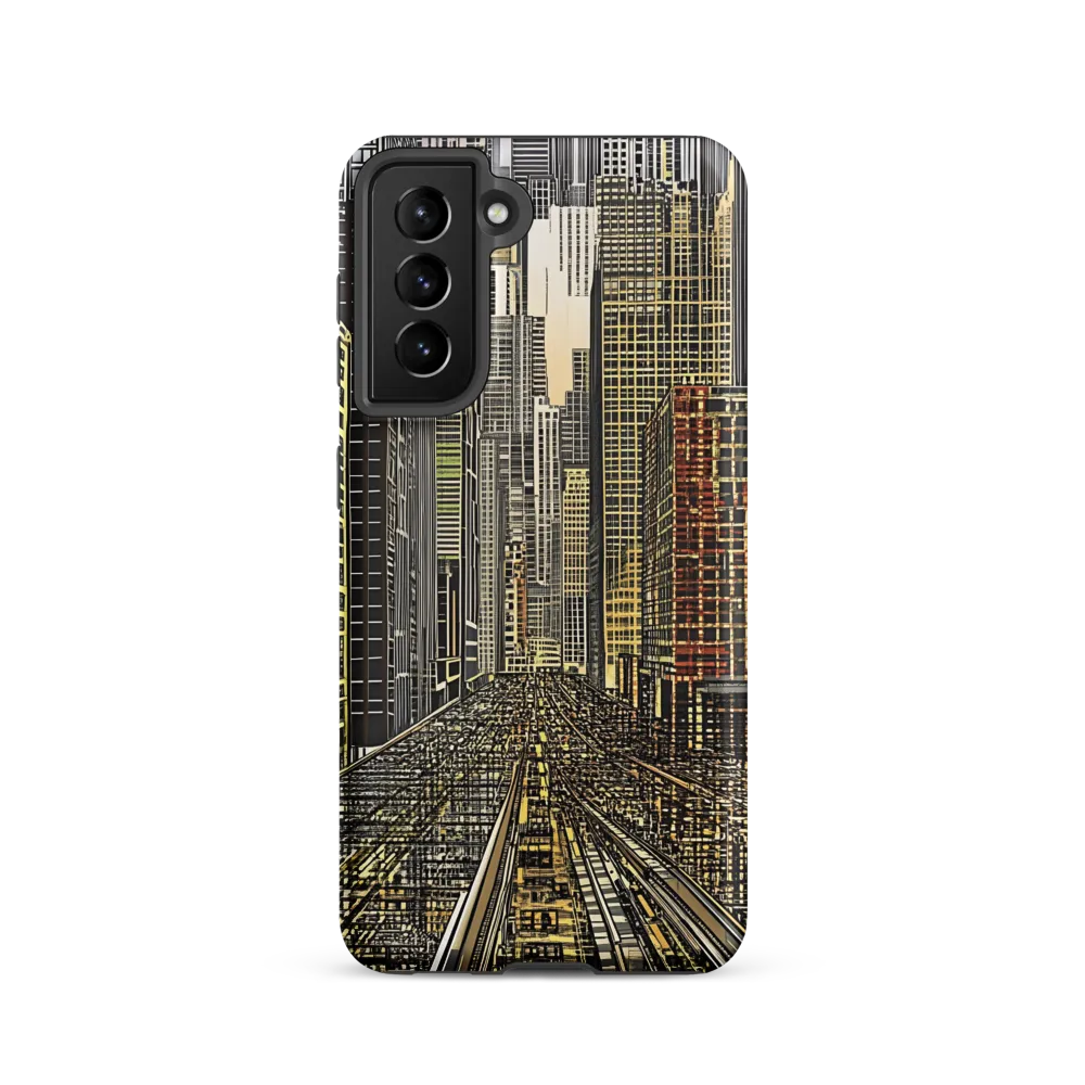 Urban Symphony: The Golden Grid | Phone Case |  S21 | Tough Case | Matte