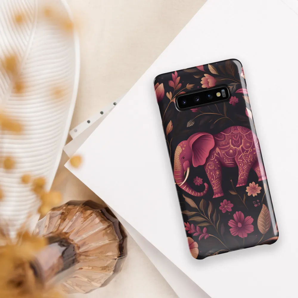 Elegance in Bloom: The Enchanted Elephant | Phone Case |  S10 Plus | Snap Case | Glossy