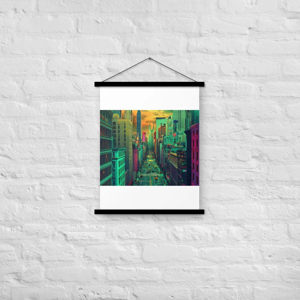 Urban Surrealism: Neon Dreams | Poster With Black Wood Hanger | 18″×24″