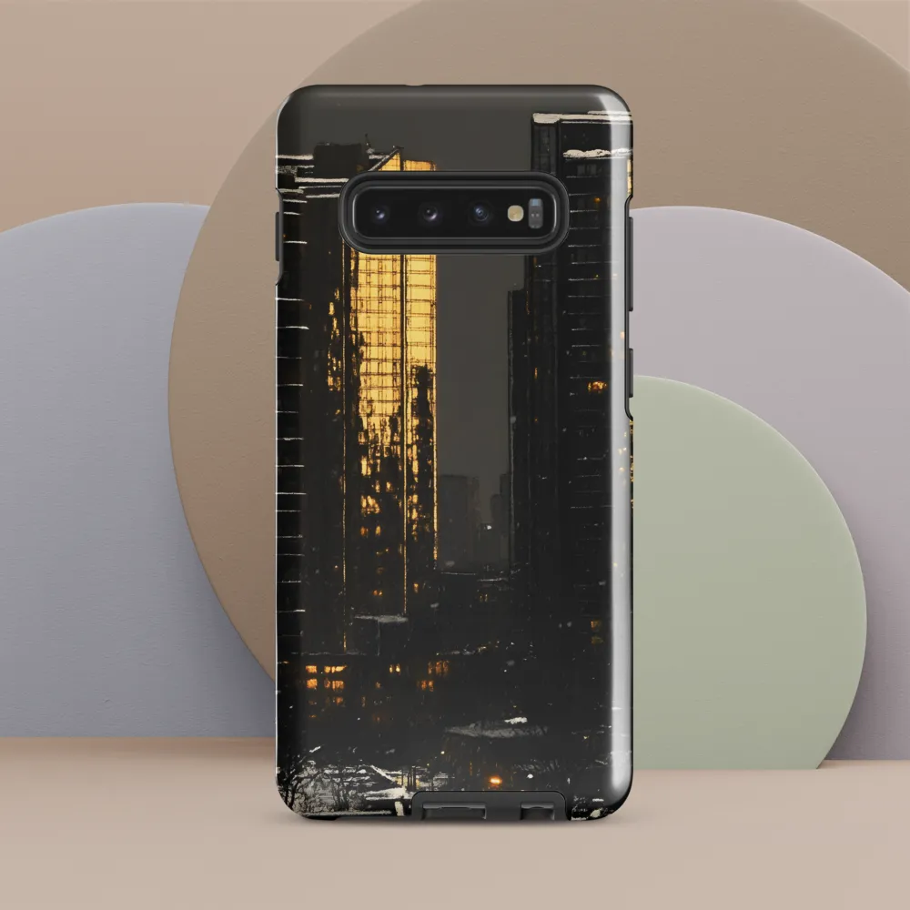 Illuminated Serenity: A Winter's Night in the City | Phone Case |  S10 Plus | Tough Case | Glossy