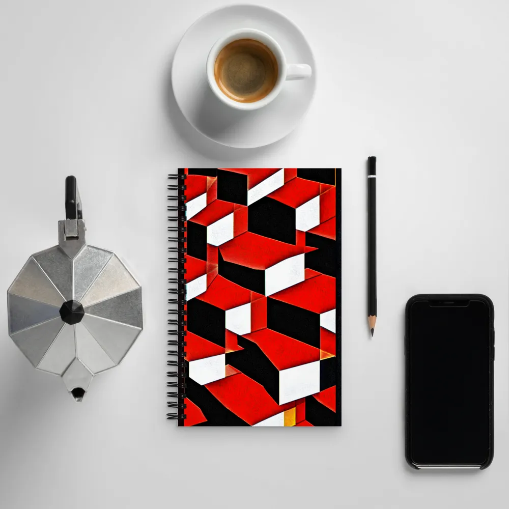 Dynamic Geometric Interplay | Spiral Notebook