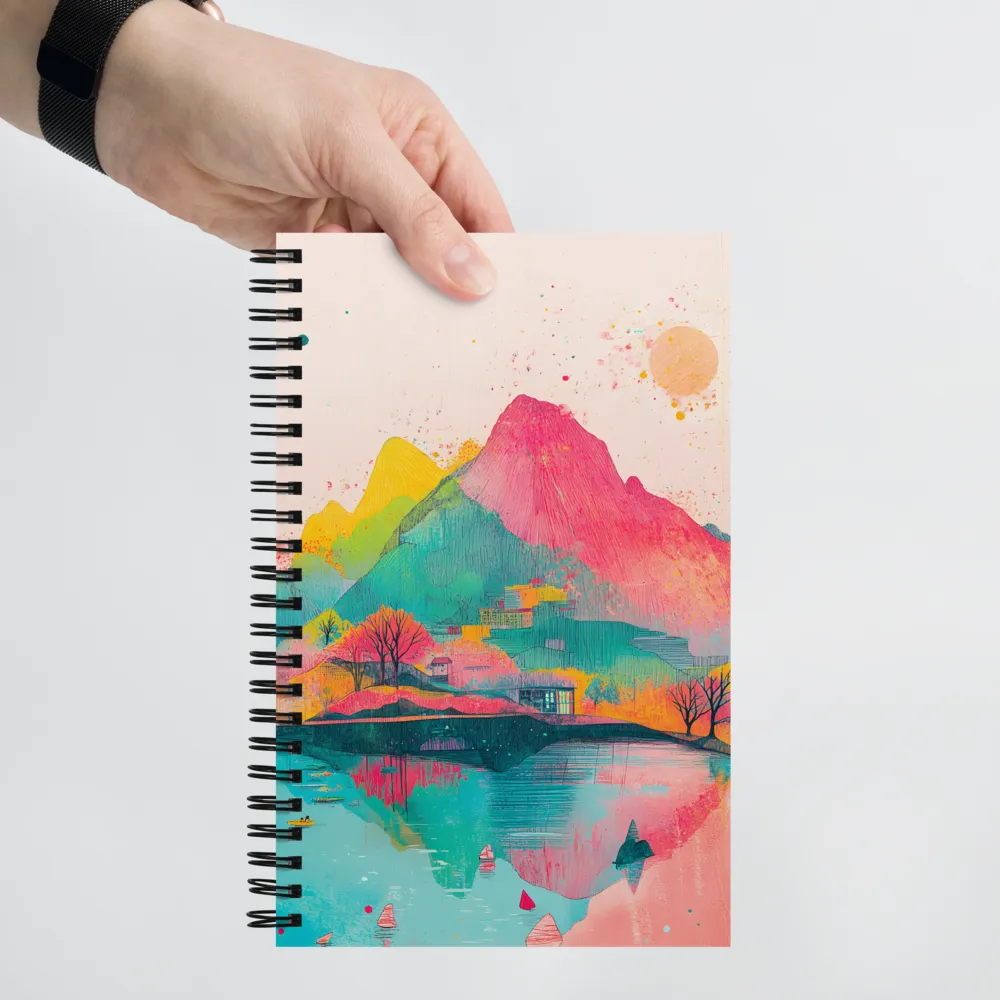 Vibrant Serenity: A Surreal Landscape | Spiral Notebook