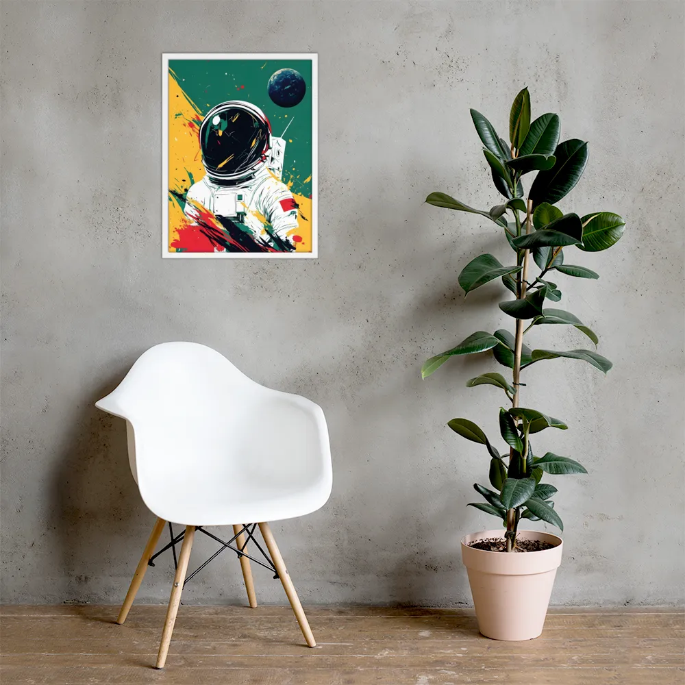 Galactic Explorer: A Modern Odyssey | Poster with White Frame | 18″×24″