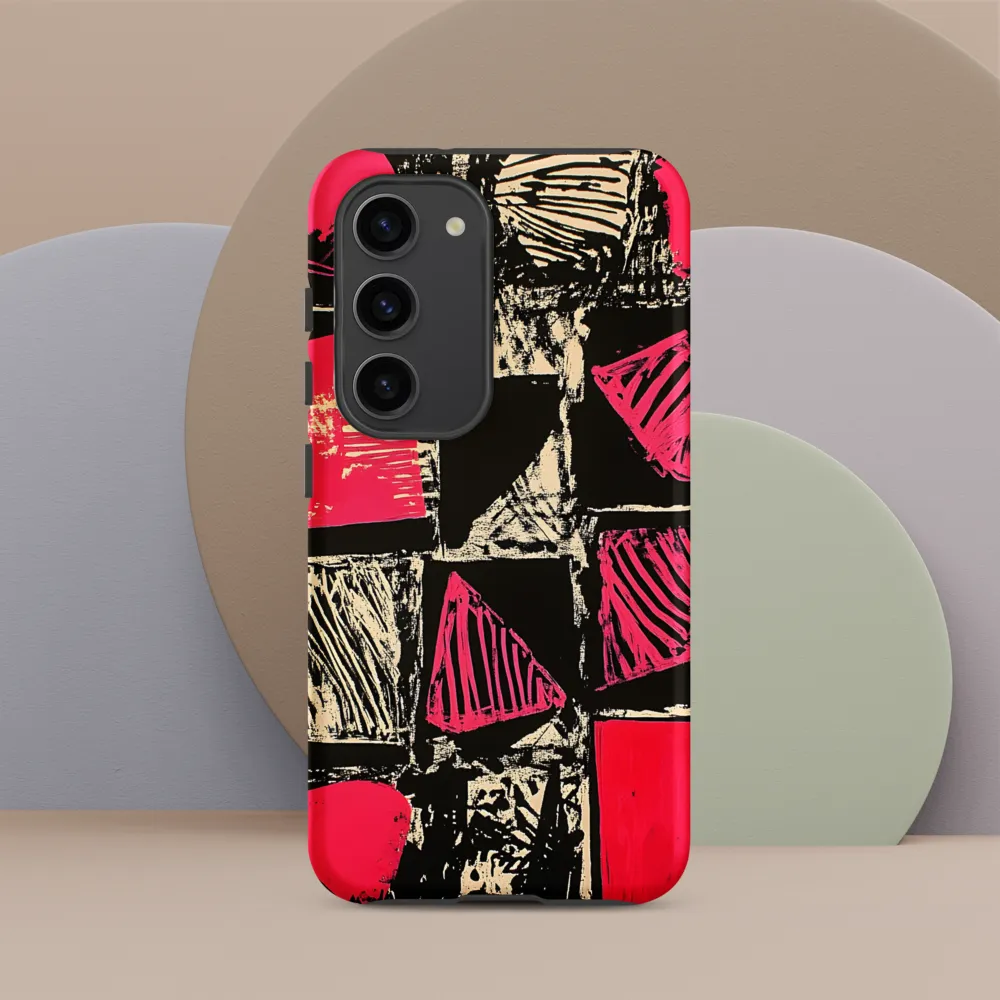 Geometric Symphony in Pink and Black