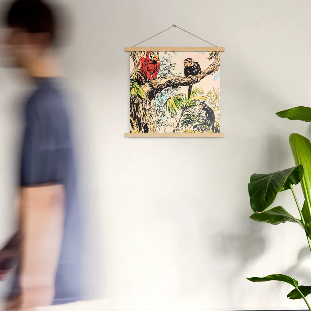 Jungle Harmony | Poster With Oak Wood Hanger | 18″×18″