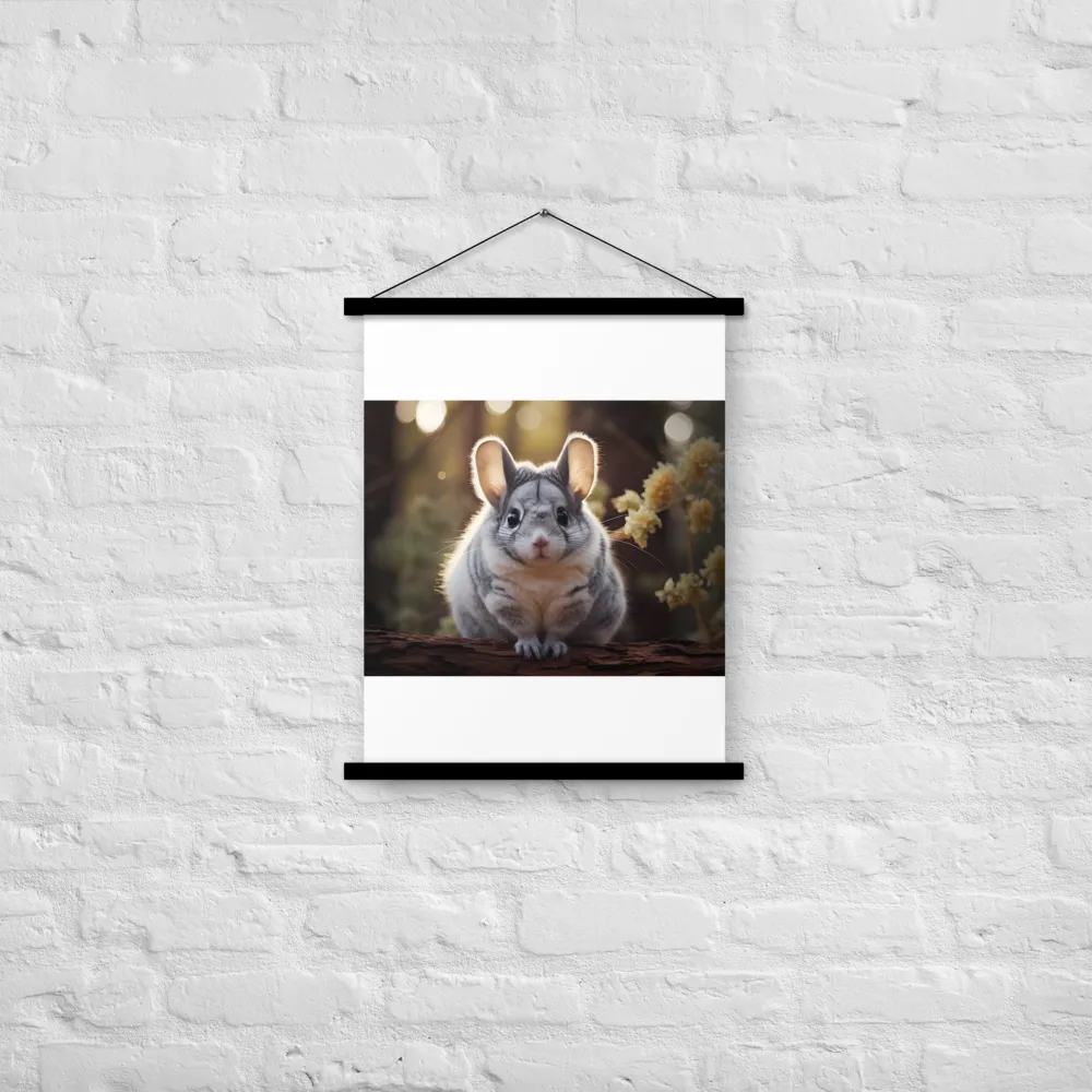 Curious Chinchilla in the Forest | Poster With Black Wood Hanger | 18″×24″