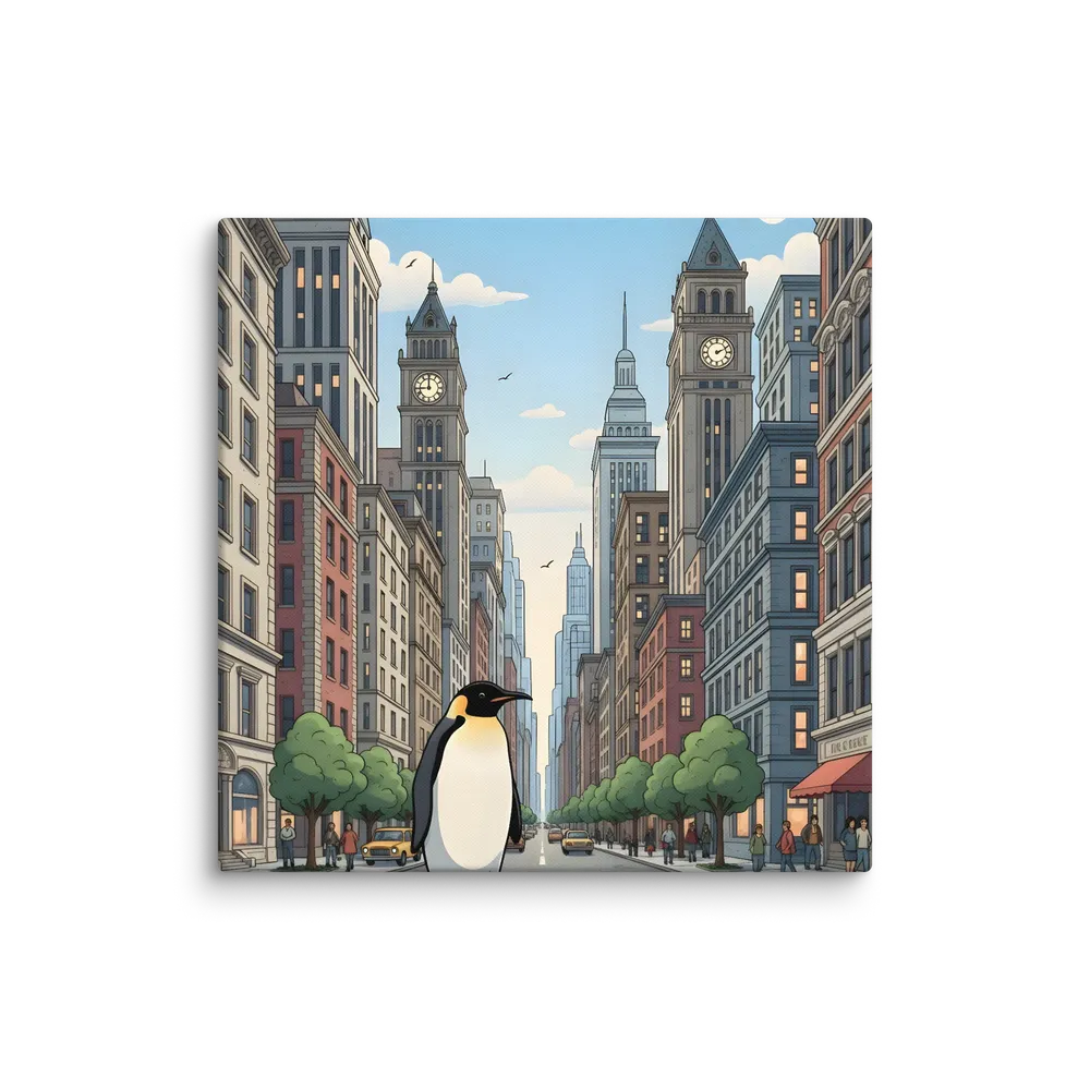 Penguin Crossing 
 Canvas | 18″x 18″
