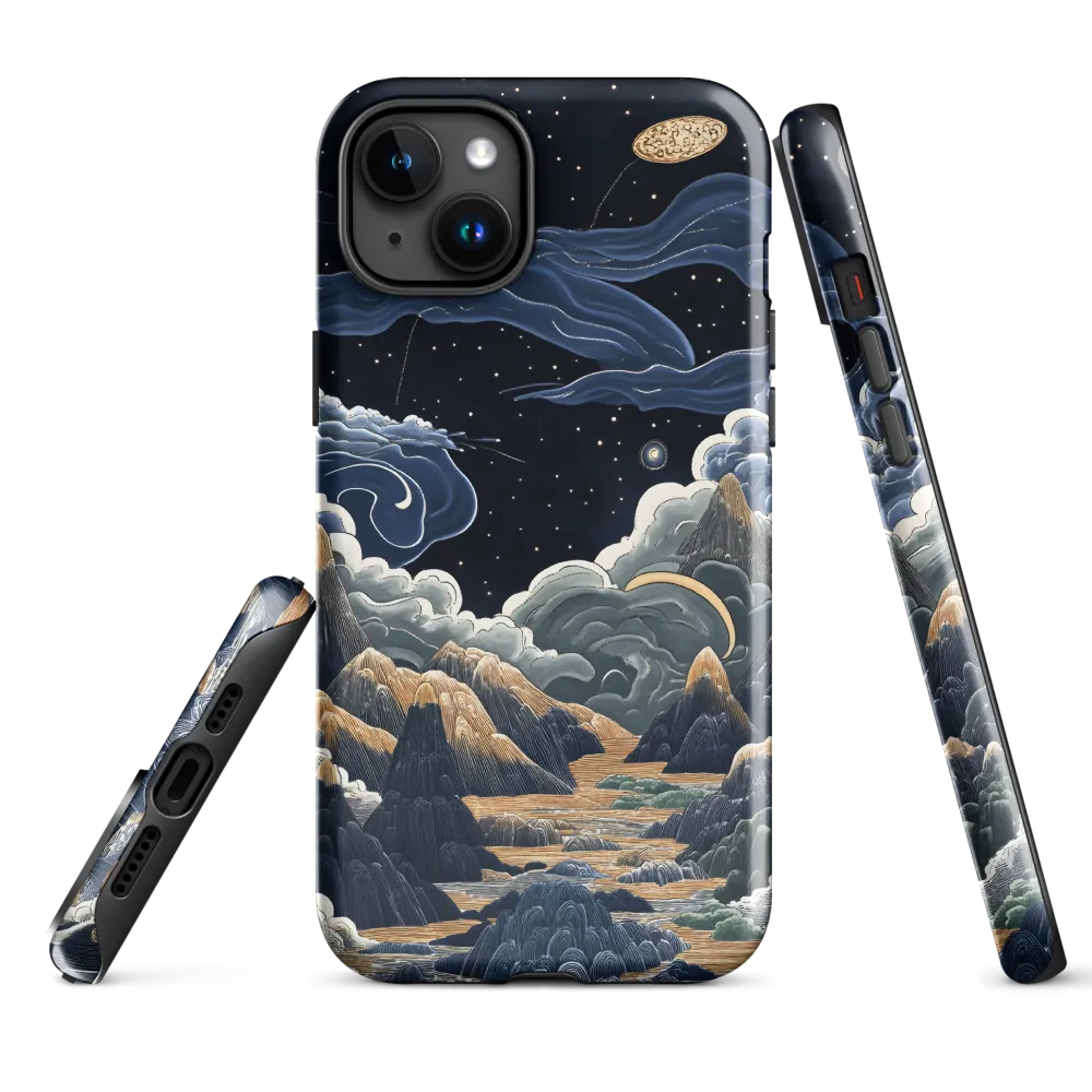 Celestial Harmony: Peaks and Planets | Phone Case |  15 Plus | Tough Case | Glossy