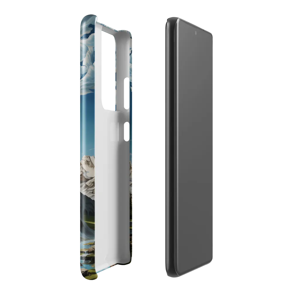 Majestic Cascade: A Mountain Masterpiece | Phone Case |  S21 Ultra | Snap Case | Glossy
