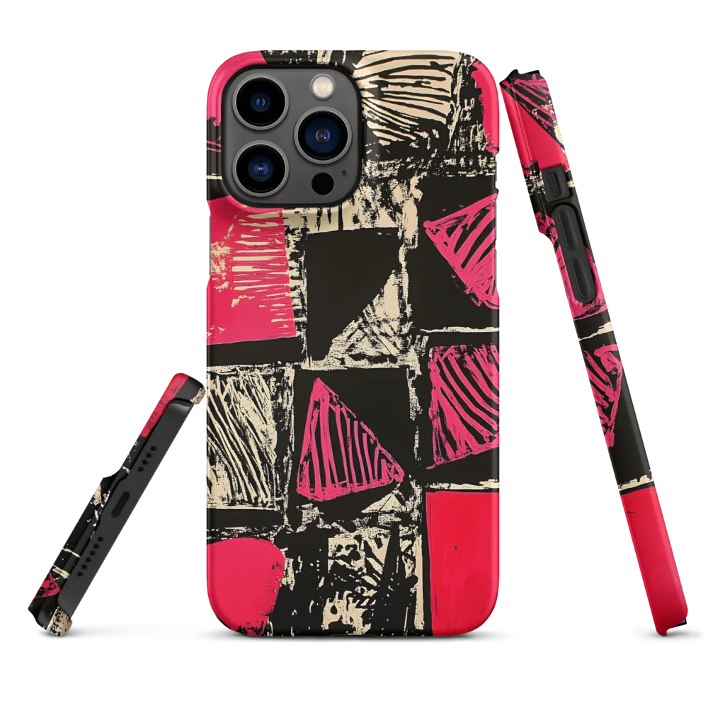 Geometric Symphony in Pink and Black