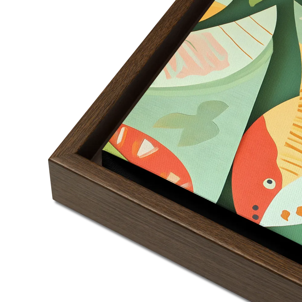 Nature's Palette | Canvas with Brown Frame | 12″×12″