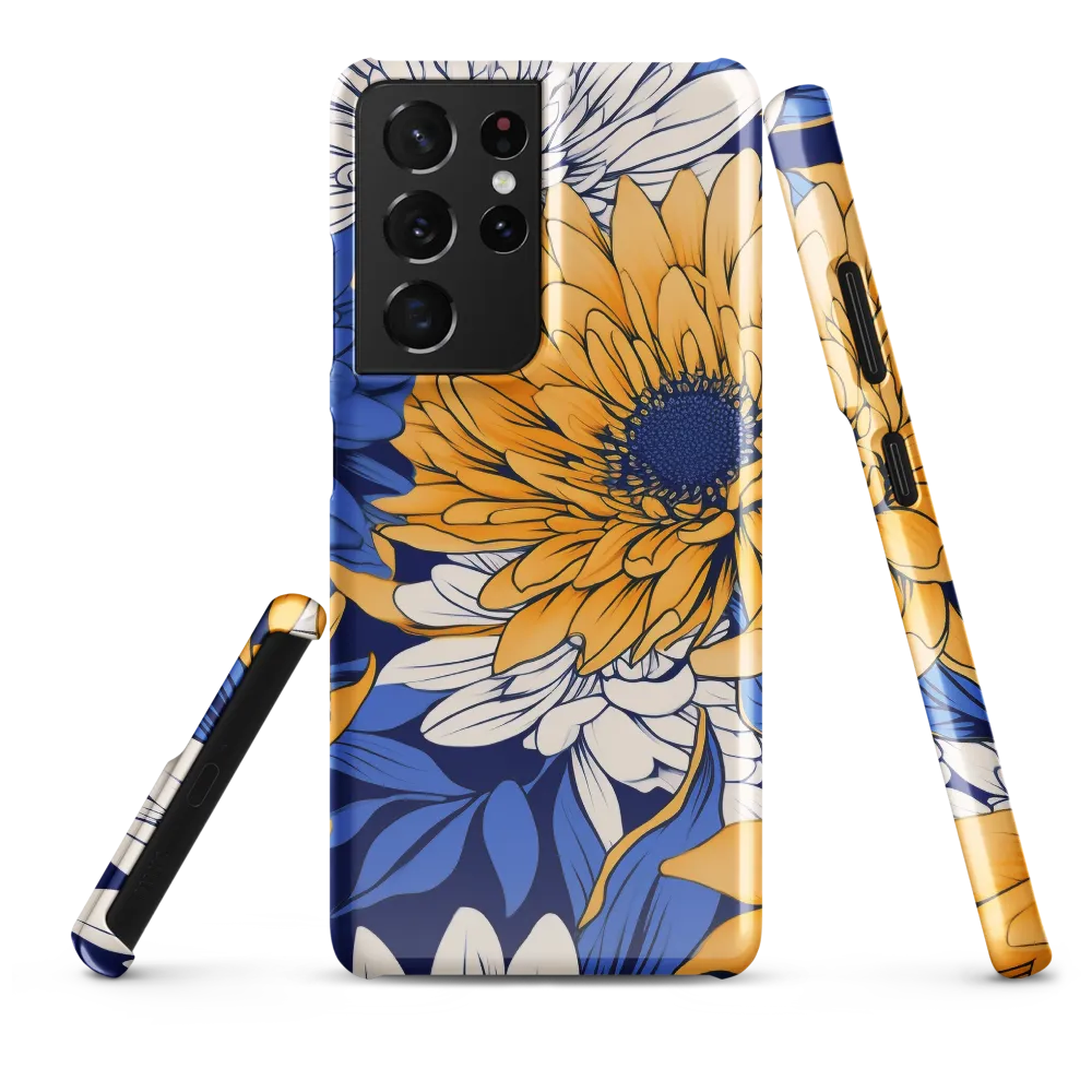 Floral Harmony in Blue and Yellow