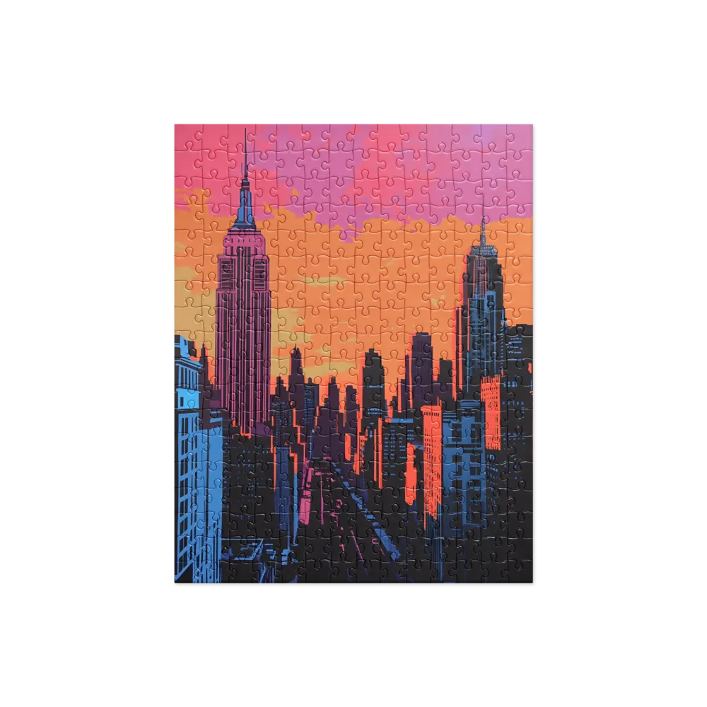 Sunset Over Skyscrapers | Jigsaw Puzzle | 252 pieces