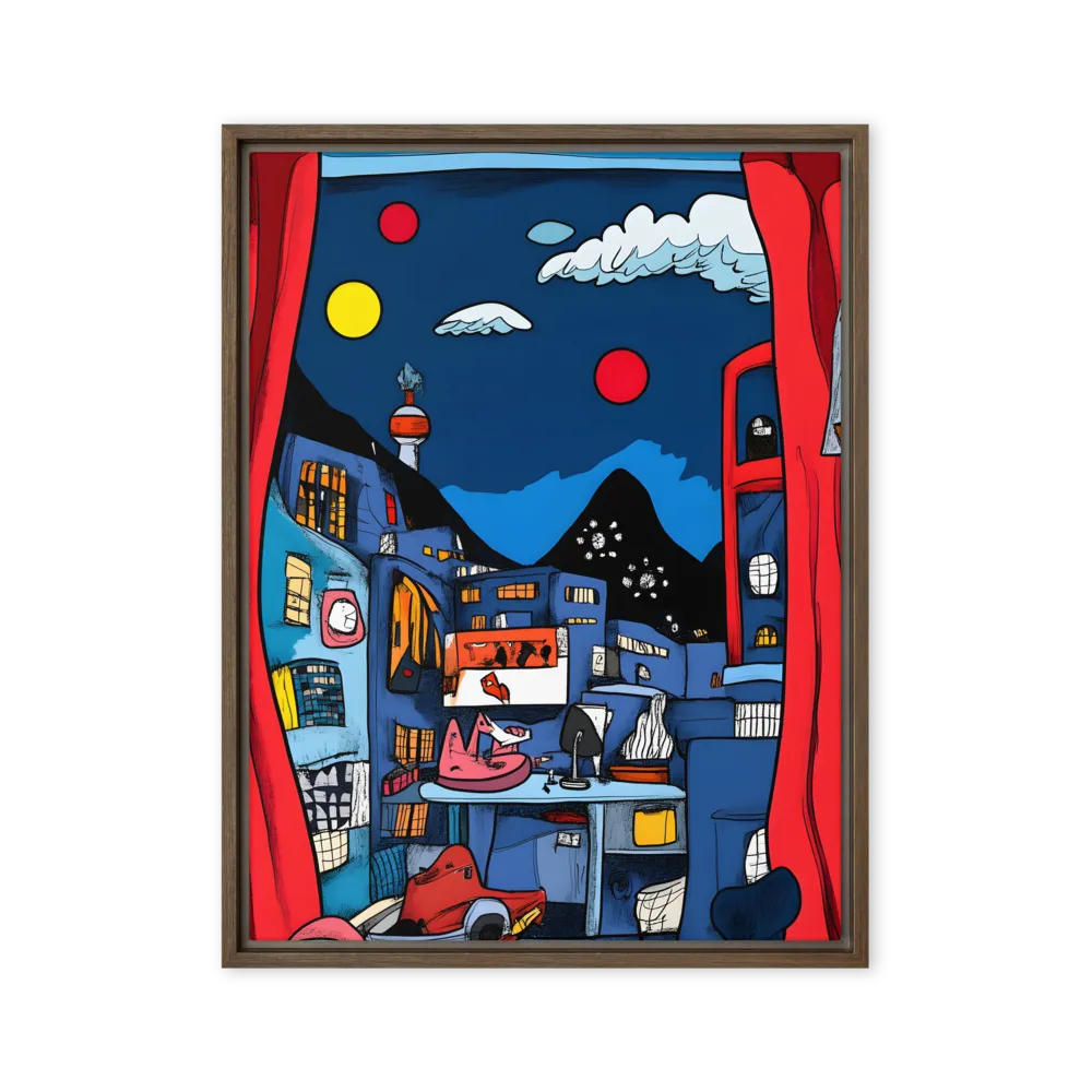 Whimsical Cityscape at Night