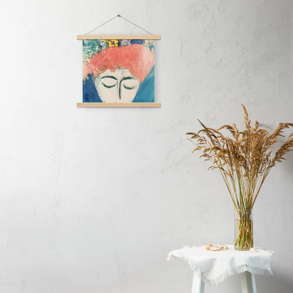 Serenity in Bloom | Poster With Oak Wood Hanger | 14″×14″