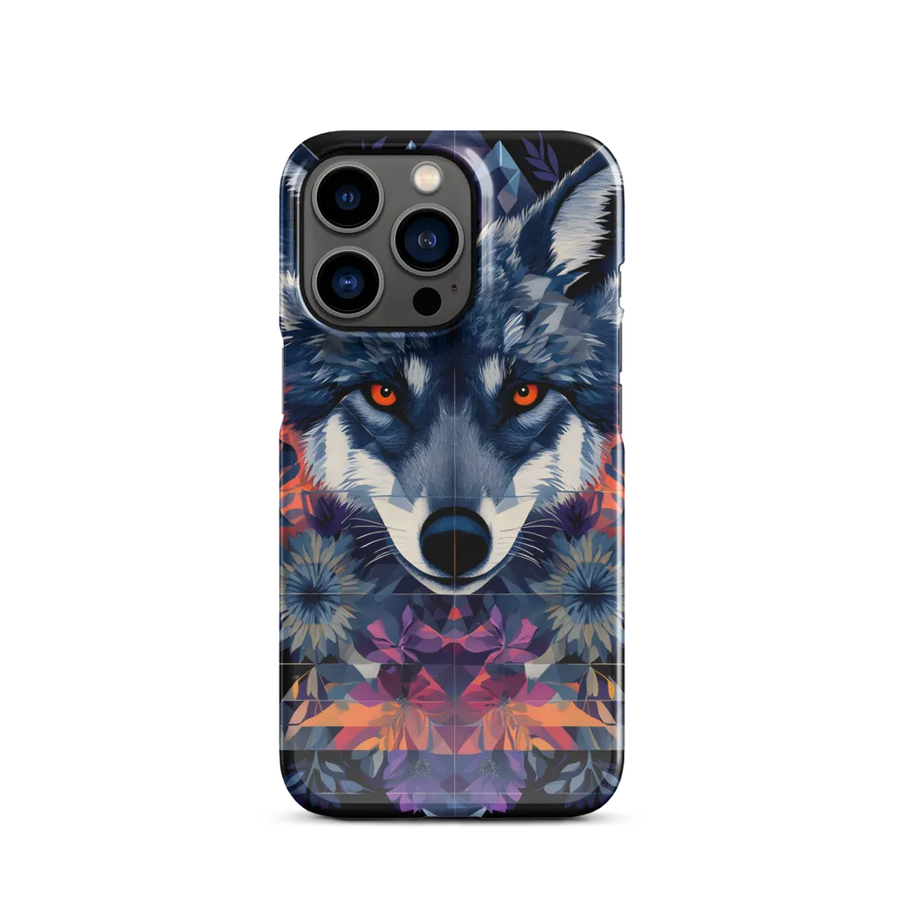 Mystical Wolf Amidst Floral Geometry