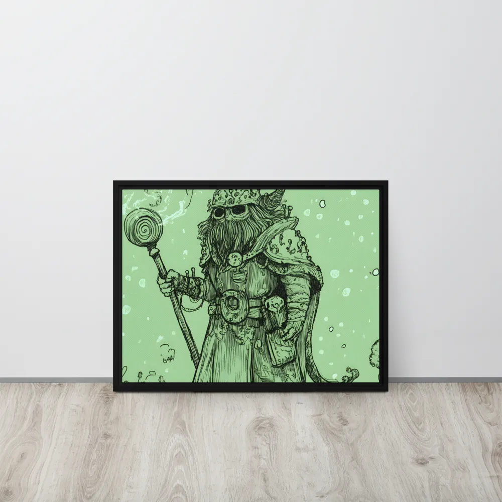 The Enigmatic Wizard | Canvas with Black Frame | 18″×24″