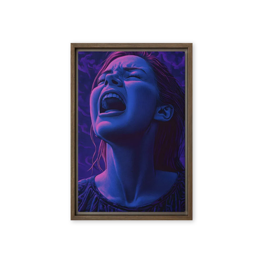 Echoes of Anguish | Canvas with Brown Frame | 12″×18″